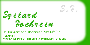 szilard hochrein business card